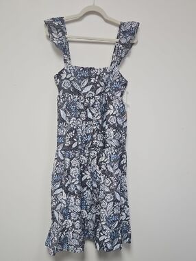 summersalt Navy & Light Blue Floral Button-Front Dress
